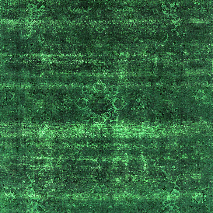 Machine Washable Oriental Green Industrial Area Rugs, wshurb1039grn