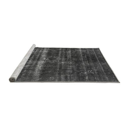 Sideview of Machine Washable Oriental Gray Industrial Rug, wshurb1039gry