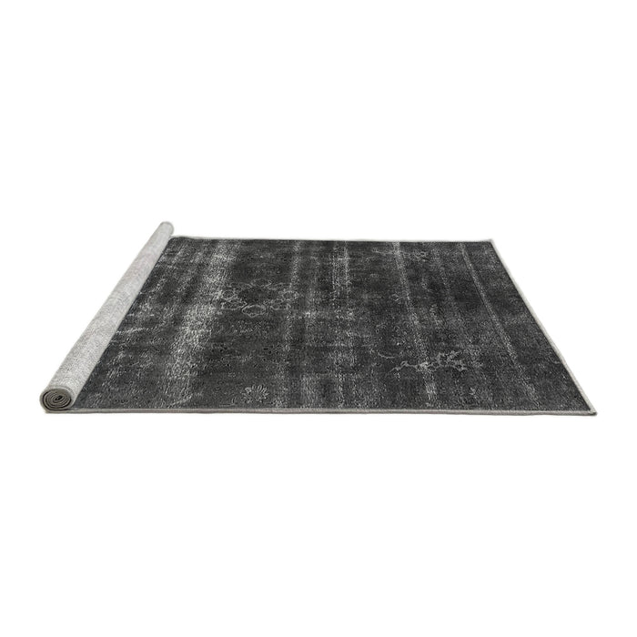 Sideview of Machine Washable Oriental Gray Industrial Rug, wshurb1039gry