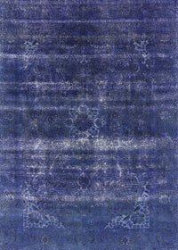 Machine Washable Industrial Modern Lapis Blue Rug, wshurb1039