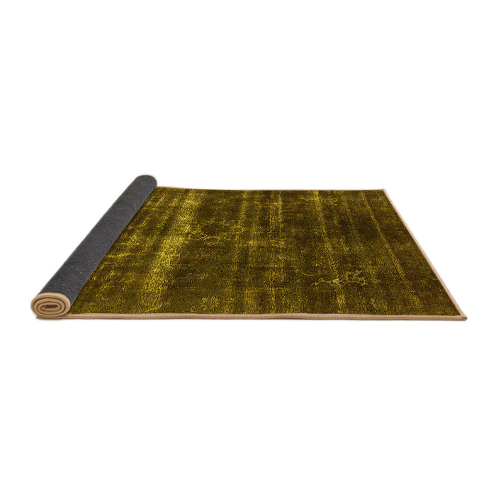 Sideview of Oriental Yellow Industrial Rug, urb1039yw