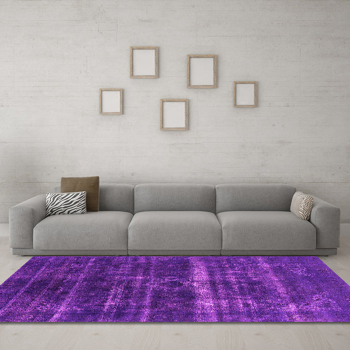 Machine Washable Oriental Pink Industrial Rug in a Living Room, wshurb1039pnk
