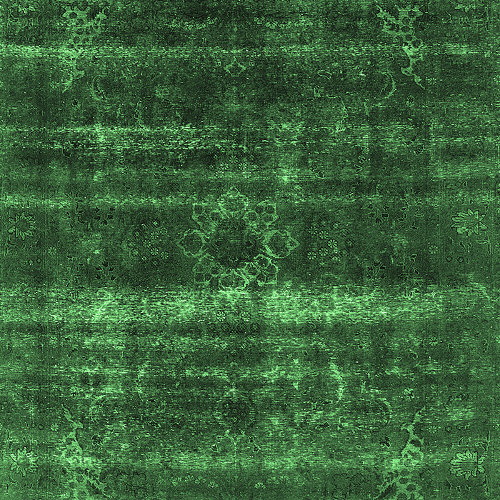 Machine Washable Oriental Emerald Green Industrial Area Rugs, wshurb1039emgrn