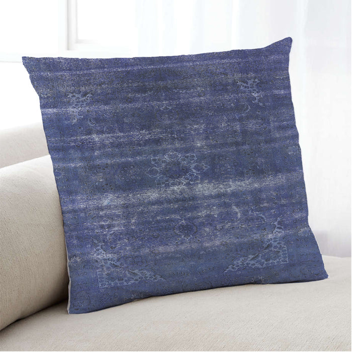 Lifestyle Image of Mid-Century Modern Urban Square Lapis Blue Throw Pillow, 18 inch by 18 inch, pwurb1039