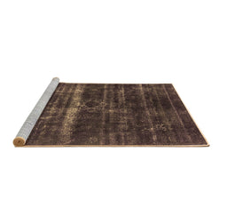 Sideview of Machine Washable Oriental Brown Industrial Rug, wshurb1039brn