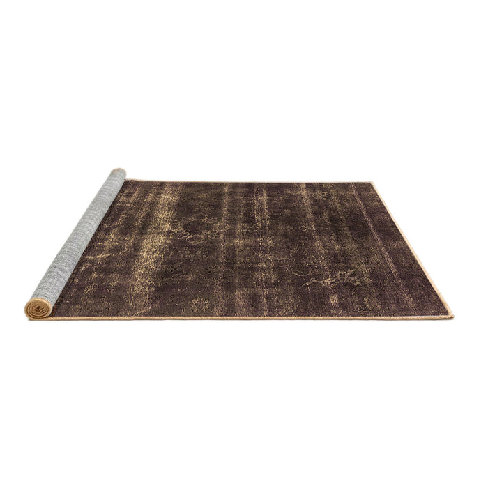 Sideview of Machine Washable Oriental Brown Industrial Rug, wshurb1039brn
