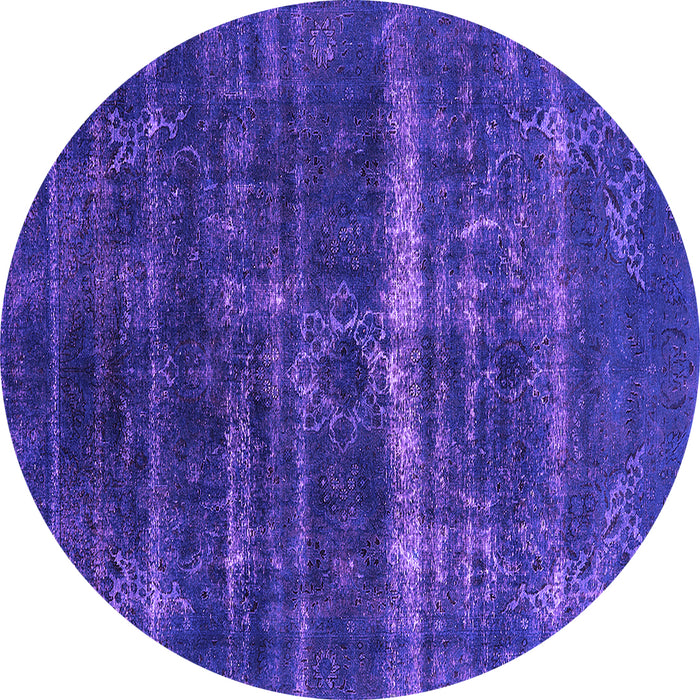 Round Oriental Purple Industrial Rug, urb1039pur
