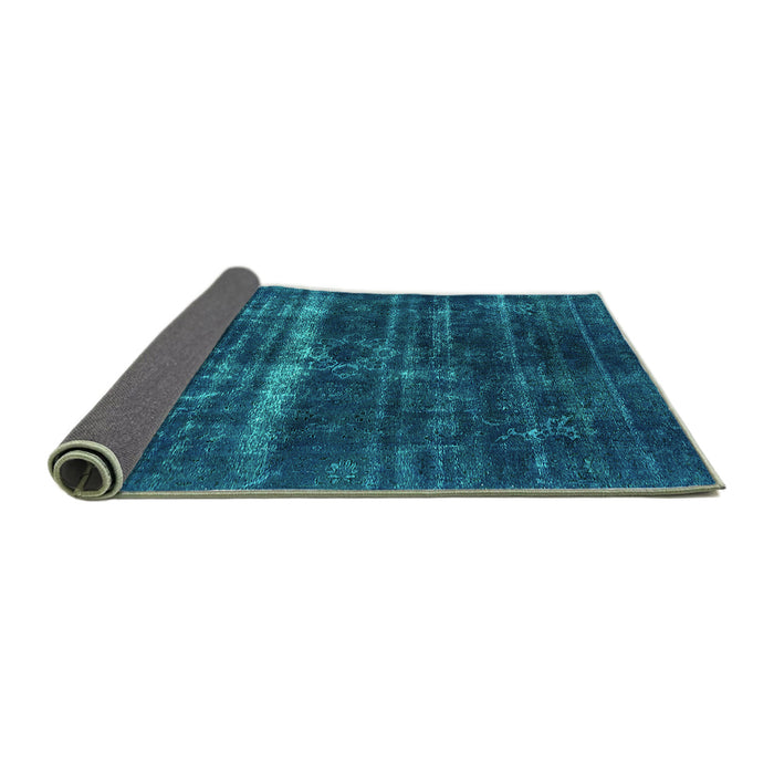 Sideview of Oriental Turquoise Industrial Rug, urb1039turq