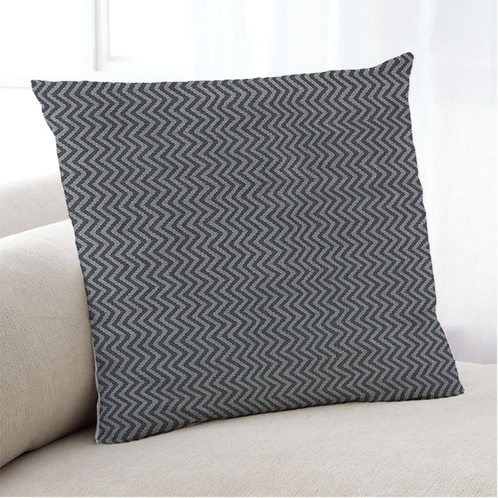 Lifestyle Image of Mid-Century Modern Urban Square Charcoal Black Throw Pillow, 18 inch by 18 inch, pwurb103