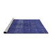 Sideview of Machine Washable Industrial Modern Sapphire Blue Rug, wshurb1040