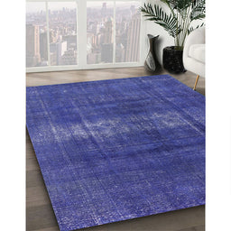Machine Washable Industrial Modern Sapphire Blue Rug in a Family Room, wshurb1040