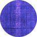 Round Oriental Purple Industrial Rug, urb1040pur