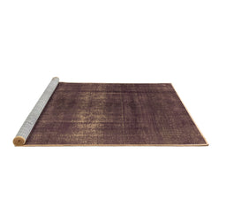 Sideview of Machine Washable Oriental Brown Industrial Rug, wshurb1040brn