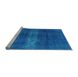 Sideview of Machine Washable Oriental Light Blue Industrial Rug, wshurb1040lblu