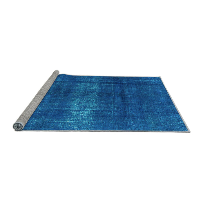 Sideview of Machine Washable Oriental Light Blue Industrial Rug, wshurb1040lblu