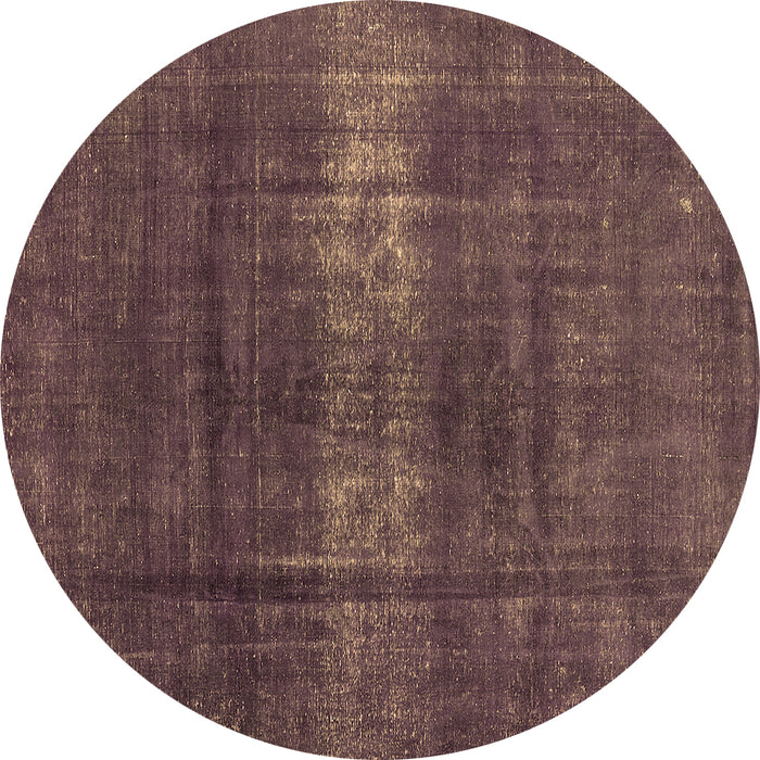 Round Machine Washable Oriental Brown Industrial Rug, wshurb1040brn
