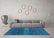 Machine Washable Oriental Turquoise Industrial Area Rugs in a Living Room,, wshurb1040turq