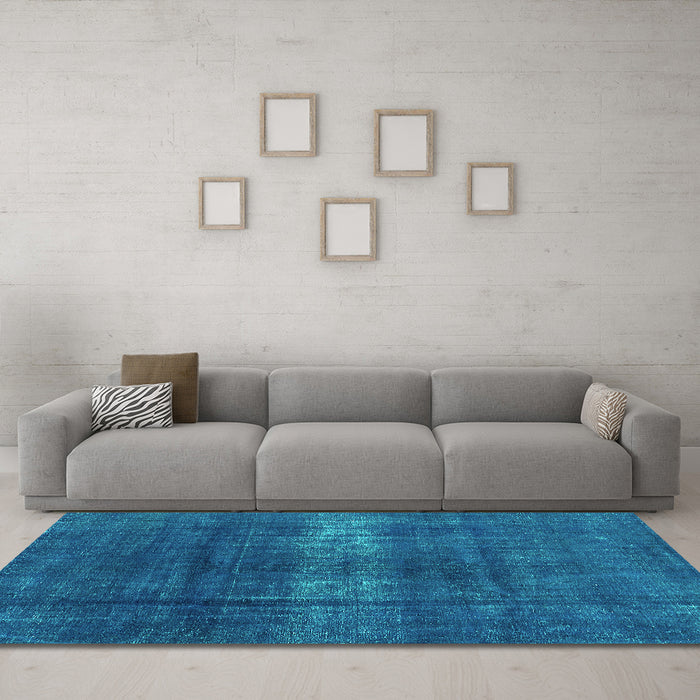 Machine Washable Oriental Turquoise Industrial Area Rugs in a Living Room,, wshurb1040turq