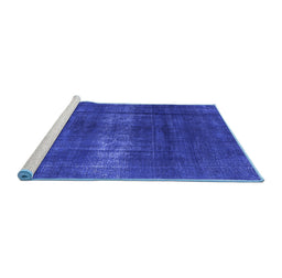 Sideview of Machine Washable Oriental Blue Industrial Rug, wshurb1040blu