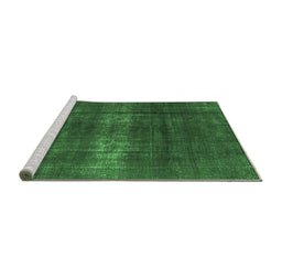 Sideview of Machine Washable Oriental Emerald Green Industrial Area Rugs, wshurb1040emgrn