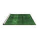 Sideview of Machine Washable Oriental Emerald Green Industrial Area Rugs, wshurb1040emgrn