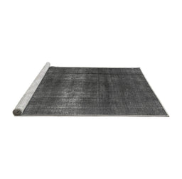 Sideview of Machine Washable Oriental Gray Industrial Rug, wshurb1040gry