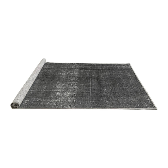 Sideview of Machine Washable Oriental Gray Industrial Rug, wshurb1040gry