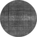 Round Oriental Gray Industrial Rug, urb1040gry