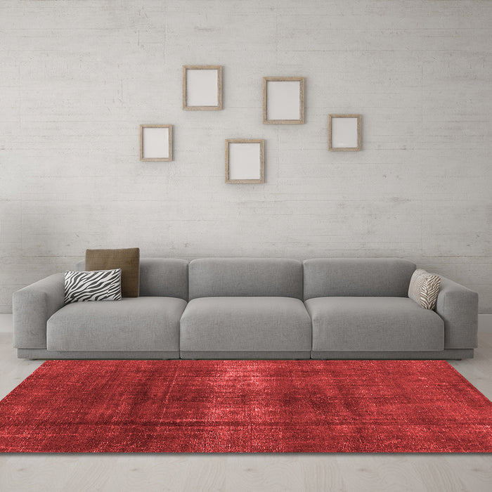 Industrial Red Washable Rugs