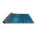 Sideview of Oriental Turquoise Industrial Rug, urb1040turq