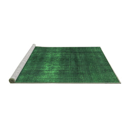 Sideview of Machine Washable Oriental Green Industrial Area Rugs, wshurb1040grn