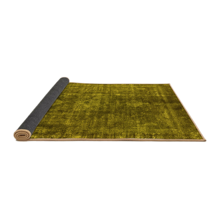 Sideview of Oriental Yellow Industrial Rug, urb1041yw