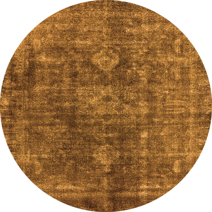 Round Oriental Orange Industrial Rug, urb1041org