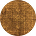 Round Oriental Orange Industrial Rug, urb1041org