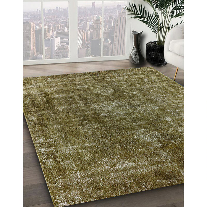 Mid-Century Modern Dark Bronze Brown Oriental Rug in Family Room, urb1041