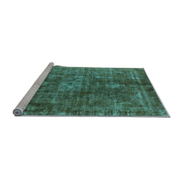 Sideview of Machine Washable Oriental Light Blue Industrial Rug, wshurb1041lblu