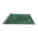 Sideview of Machine Washable Oriental Light Blue Industrial Rug, wshurb1041lblu