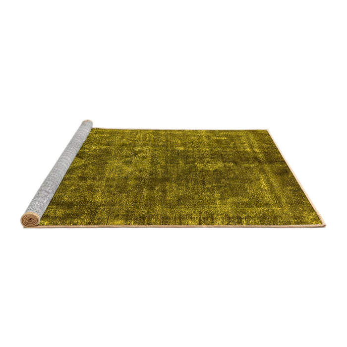 Sideview of Machine Washable Oriental Yellow Industrial Rug, wshurb1041yw