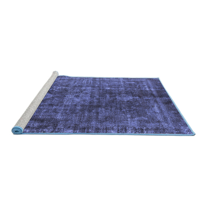 Sideview of Machine Washable Oriental Blue Industrial Rug, wshurb1041blu