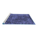 Sideview of Machine Washable Oriental Blue Industrial Rug, wshurb1041blu