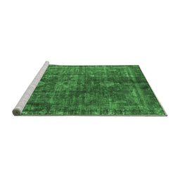 Sideview of Machine Washable Oriental Emerald Green Industrial Area Rugs, wshurb1041emgrn