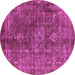 Round Oriental Pink Industrial Rug, urb1041pnk