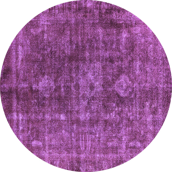 Round Oriental Purple Industrial Rug, urb1041pur