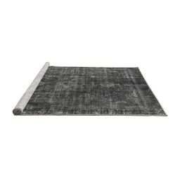 Sideview of Machine Washable Oriental Gray Industrial Rug, wshurb1041gry