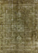 Mid-Century Modern Dark Bronze Brown Oriental Rug, urb1041