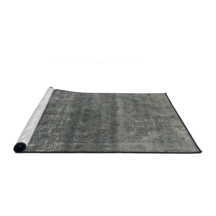 Sideview of Machine Washable Industrial Modern Gunmetal Gray Rug, wshurb1042