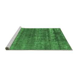 Sideview of Machine Washable Oriental Emerald Green Industrial Area Rugs, wshurb1042emgrn