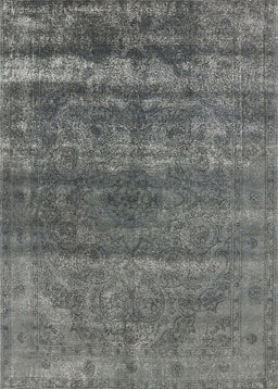 Mid-Century Modern Gunmetal Gray Oriental Rug, urb1042