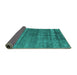 Sideview of Oriental Turquoise Industrial Rug, urb1042turq