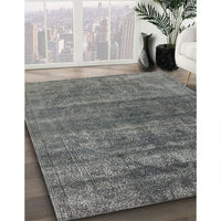 Mid-Century Modern Gunmetal Gray Oriental Rug, urb1042